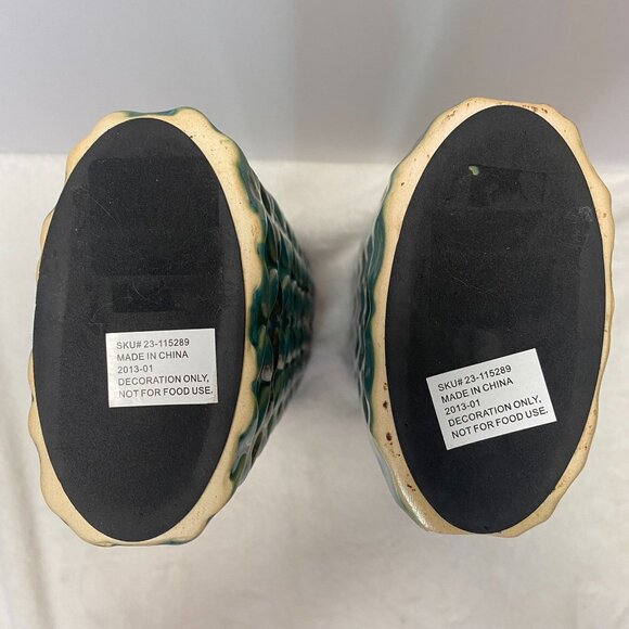 Kirkland's Tall Ceramic Decorative Vases Set Of 2 - Teal & Brown Gradient - Picture 5 of 10